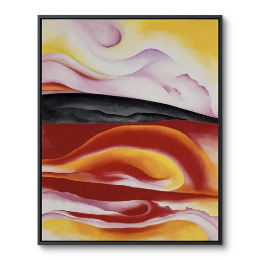 Framed Canvas "Red, Yellow and Black Streak"