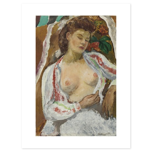 Affiche "Femme aux seins nus assise"