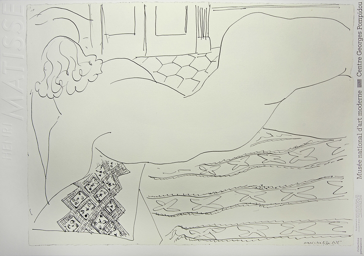 Estampe Henri Matisse - Nu allongé sur le ventre, petit tapis africain
