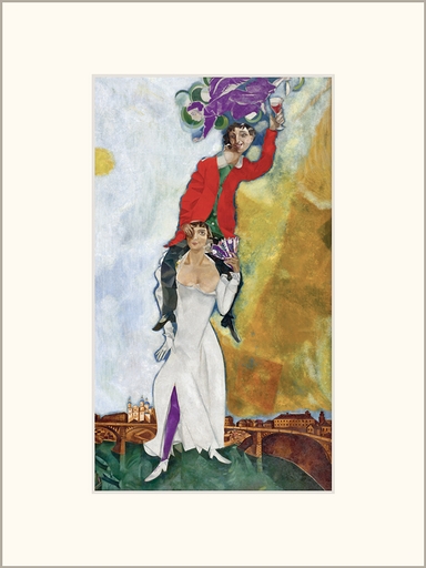 Reproduction Chagall - Double portrait au verre de vin | L'avant-garde russe à Vitebsk
