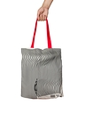 Tote Bag Noir & Blanc Anses rouges | Inspiration Vasarely