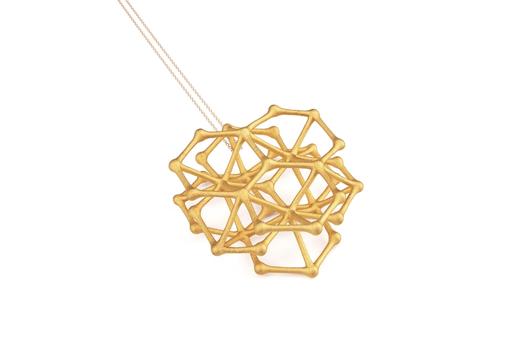 Necklace Neuronal Metal Golden