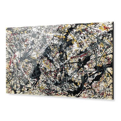Impression sous Acrylique "Painting (Silver over Black, White, Yellow and Red)"