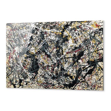Impression Aluminium "Painting (Silver over Black, White, Yellow and Red)"
