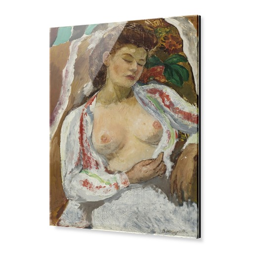 Impression sous Acrylique "Femme aux seins nus assise"