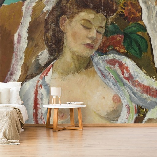 Papier peint adhésif "Femme aux seins nus assise"