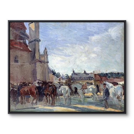Framed Canvas "Le Marché aux chevaux à Falaise"