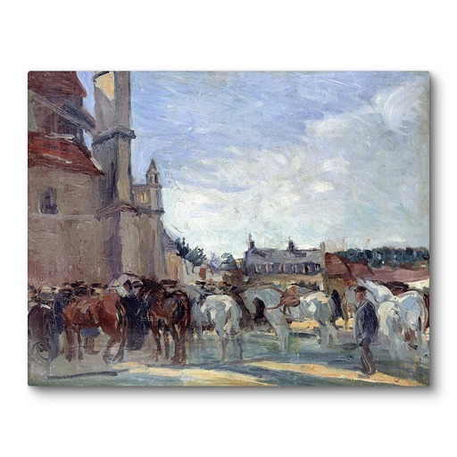 Toile sur châssis "Le Marché aux chevaux à Falaise"