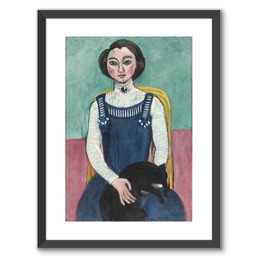Framed Art Print "Marguerite au chat noir"
