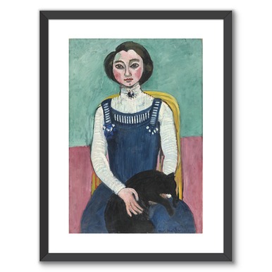 Affiche Encadrée "Marguerite au chat noir"