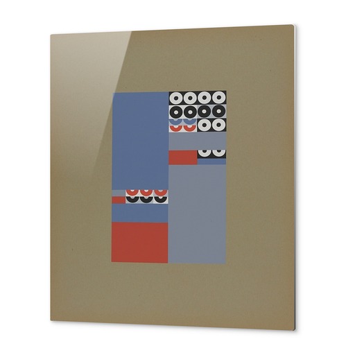 Metal Print "Composition verticale-horizontale à cercles et demi-cercles"