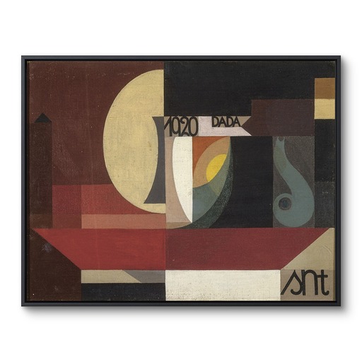 Framed Canvas "Composition dada (Tête au plat) Autre titre : Fresco aus dem Zürcher Dada Pantheon"