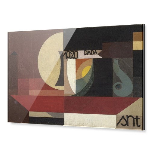 Impression sous Acrylique "Composition dada (Tête au plat) Autre titre : Fresco aus dem Zürcher Dada Pantheon"
